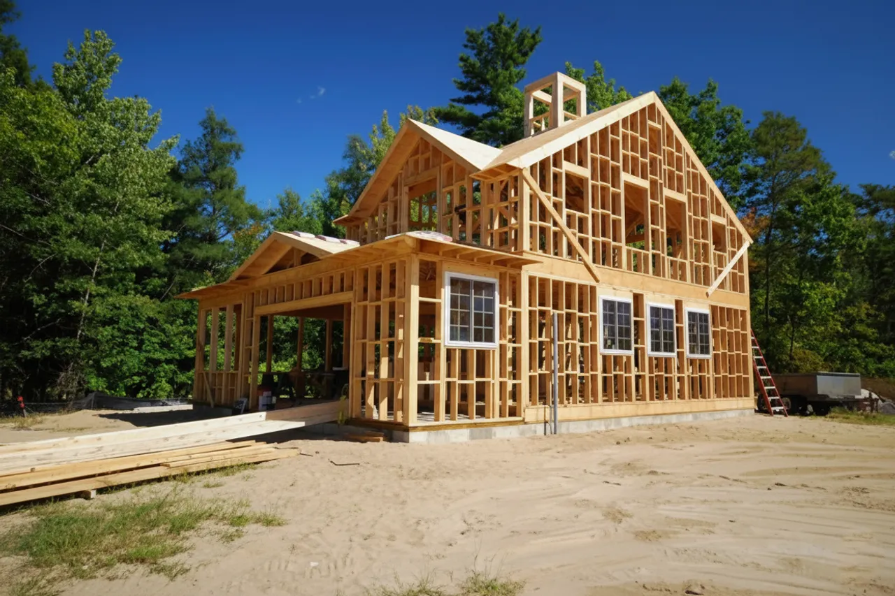 Wood-framed construction ready for CitroTech® fire protection application